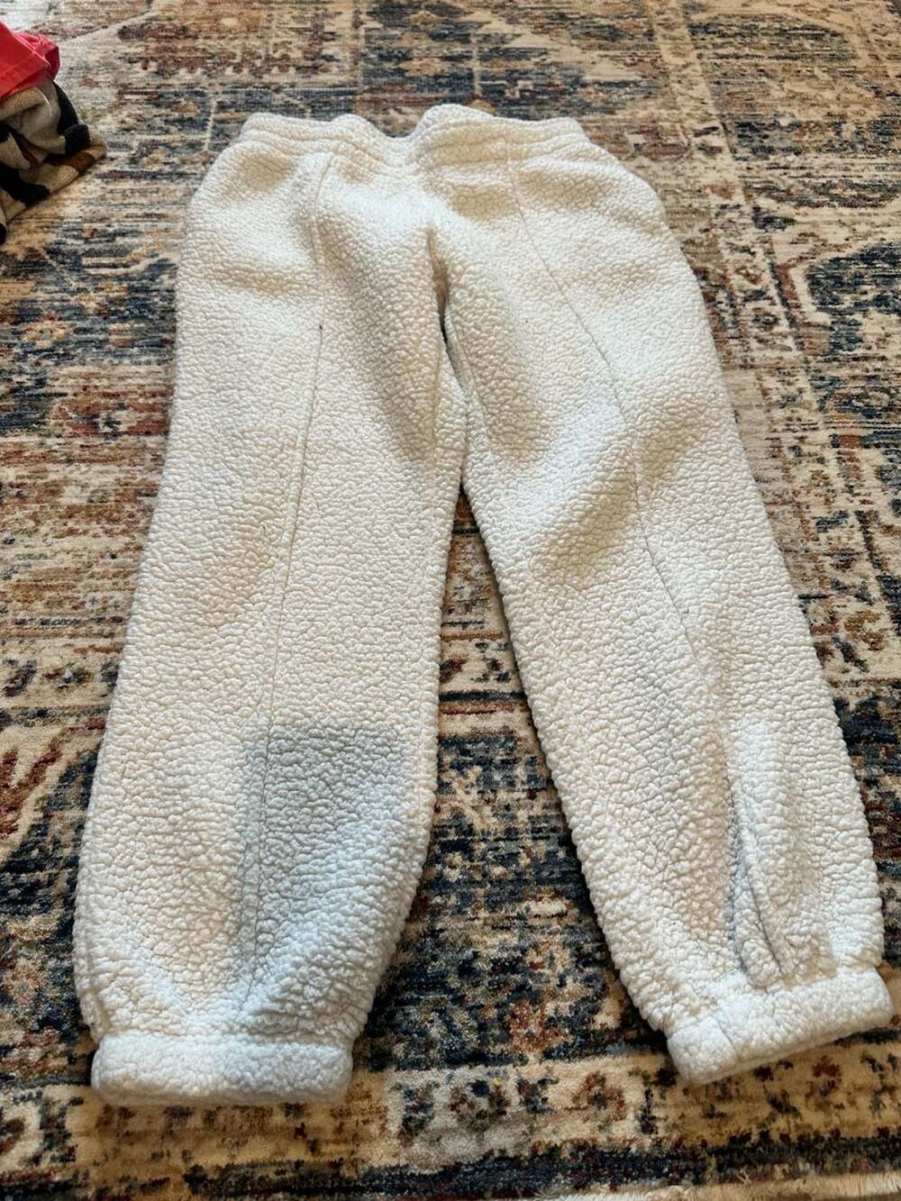 Faux Sherpa Drawstring Jogger - /White - M